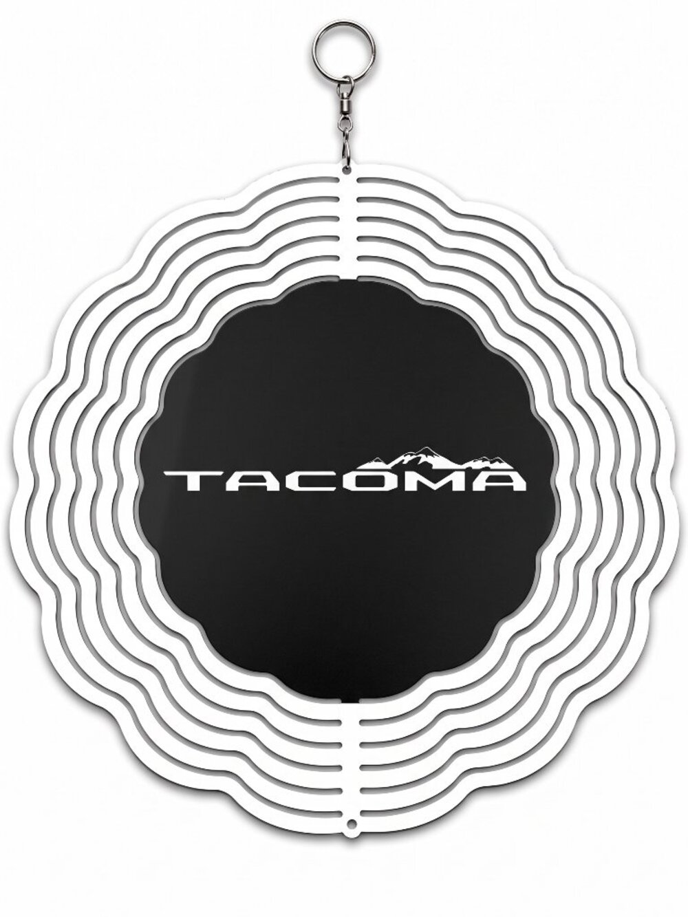 10" Toyota Tacoma Mountain Kinetic Wind Spinner - Metal Hanging Yard Decor white